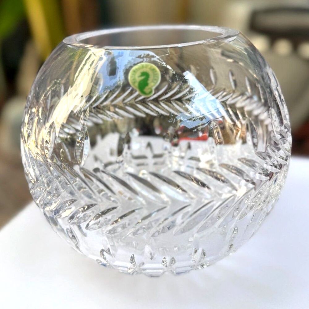 NWT Waterford Fleurology Rose 8" Diameter Cut Lead Crystal Bowl Model #154208
